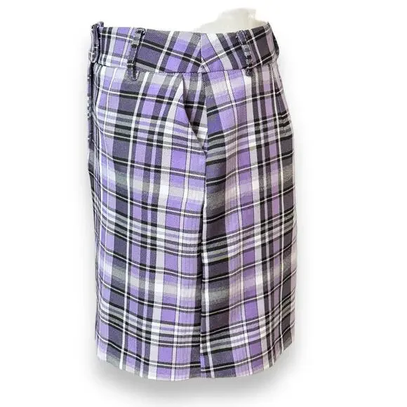 Topshop Lilac Plaid Mini Skirt EUC - Picture 9 of 9